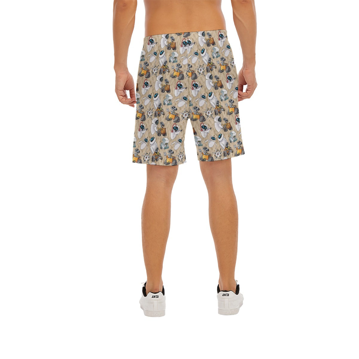Robot Romance Sketched - Men’s Pocket Beach Shorts