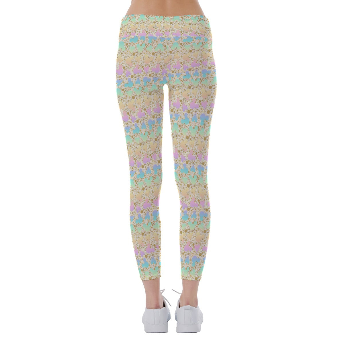 Gold Dot Rainbow Mouse Ears Castle - Women's Yoga Leggings