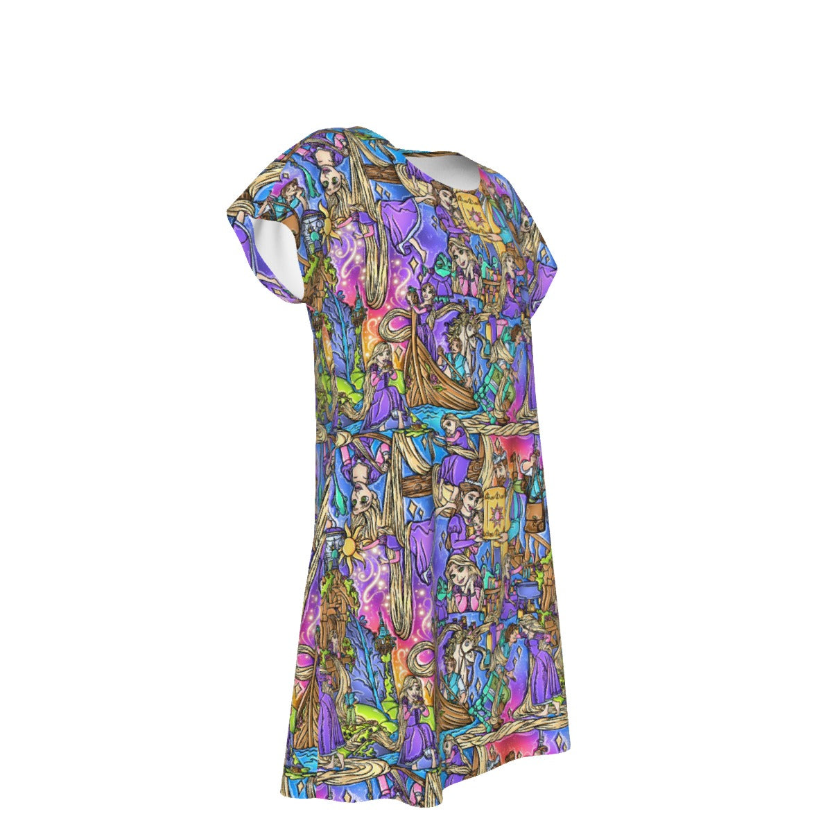 Golden Hair Storybook Scenes - Women's T-Shirt Dress