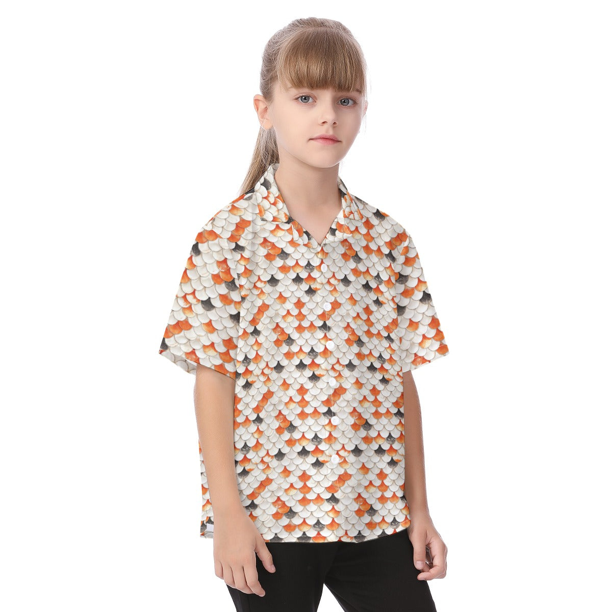 Animal Print - Koi Fish - Kid's Hawaiian Button Up Shirt