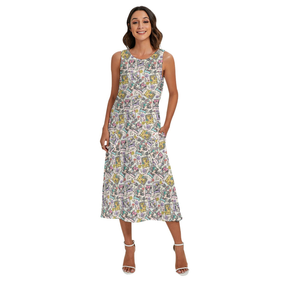 Garden Helpers Seed Packetskets - Women’s Diagonal Pocket Midi Dress
