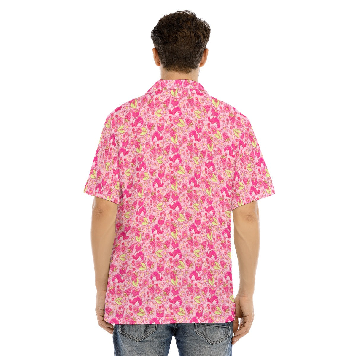 Fruitimals - Raspberry Foxes - Men's Hawaiian Button Up Shirt