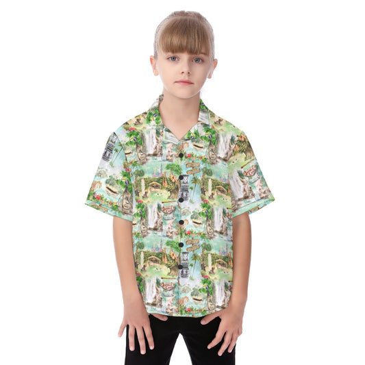 Jungle River Cruise - Kid's Hawaiian Button Up Shirt