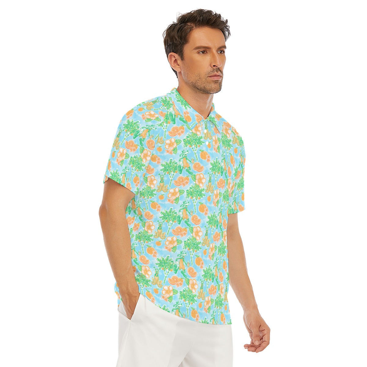 Neon Tangerine Island Pals - Men's Polo Shirt