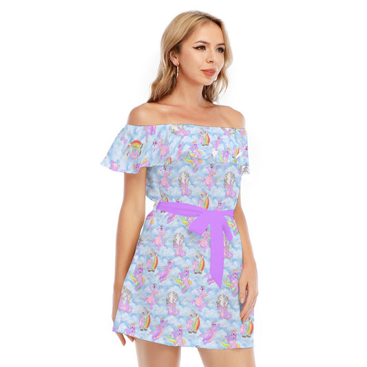 Imagine with Figment - Women's Off-shoulder Ruffle Dress