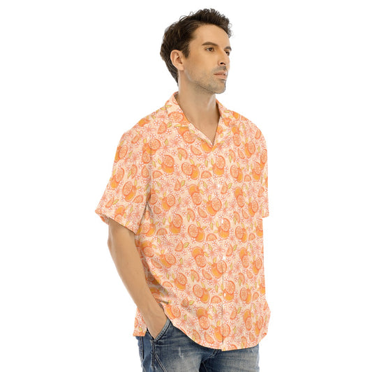 Summer Fruits - Oranges - Men's Hawaiian Button Up Shirt
