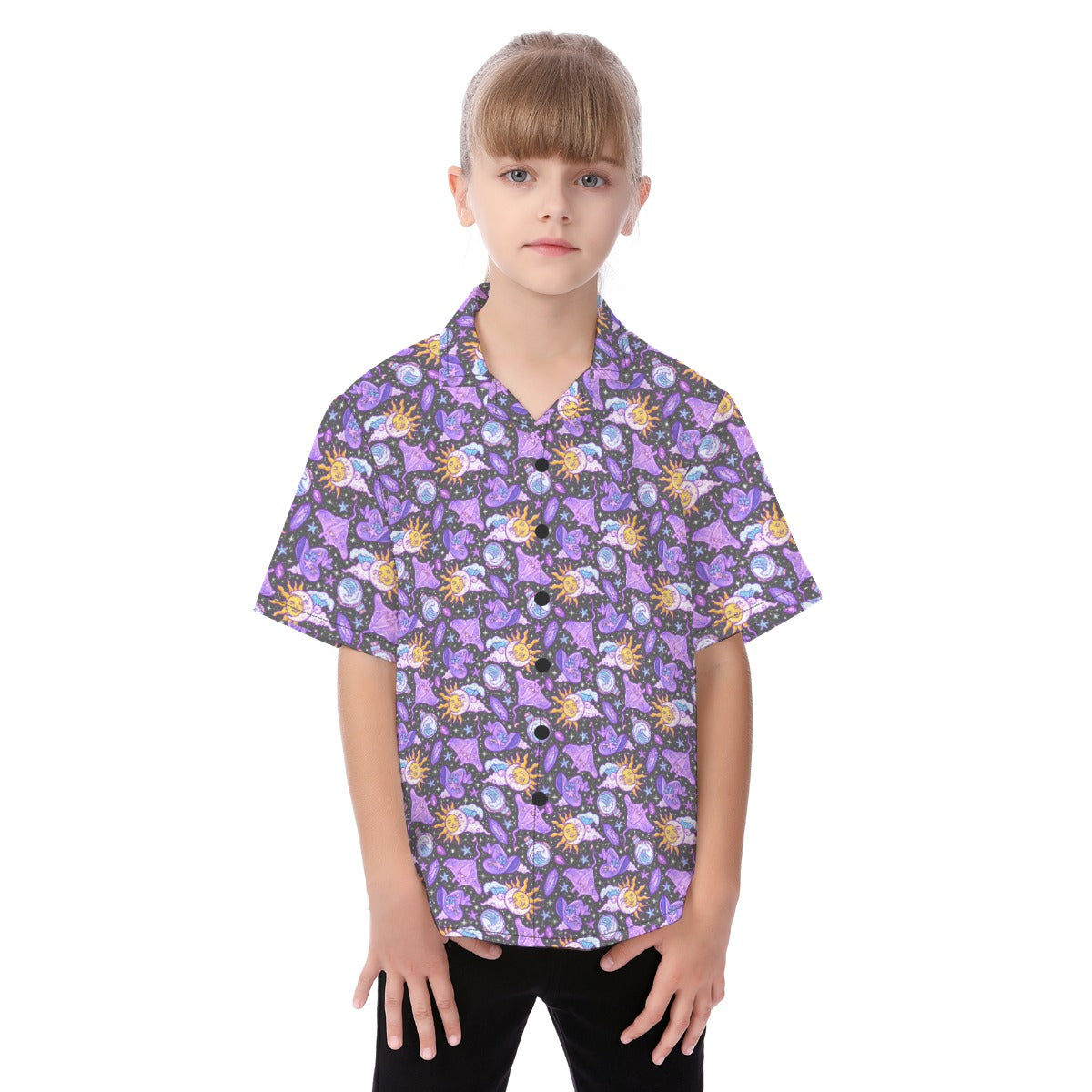 Mystical Manta Rays - Kid's Hawaiian Button Up Shirt