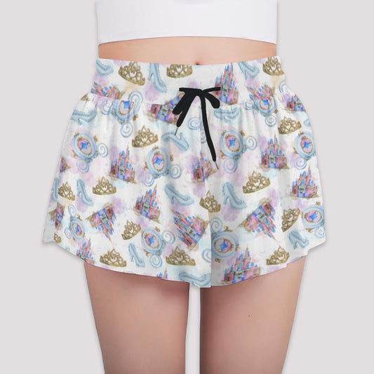 Watercolor Fairytale Fantasy - Girls’ Flowy Pocket Shorts