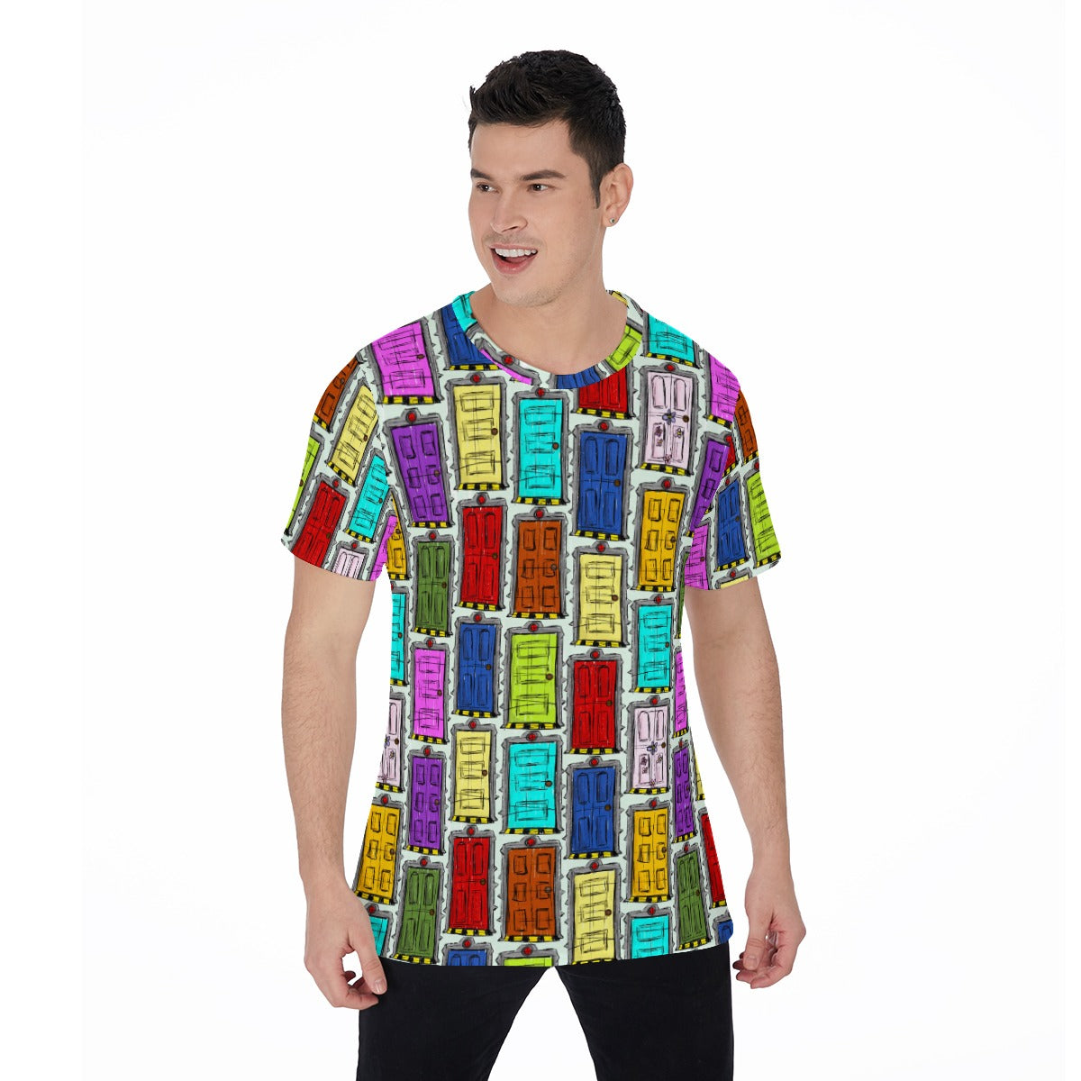 Sketchy Scare Doors - Men's Short Sleeve T-Shirt
