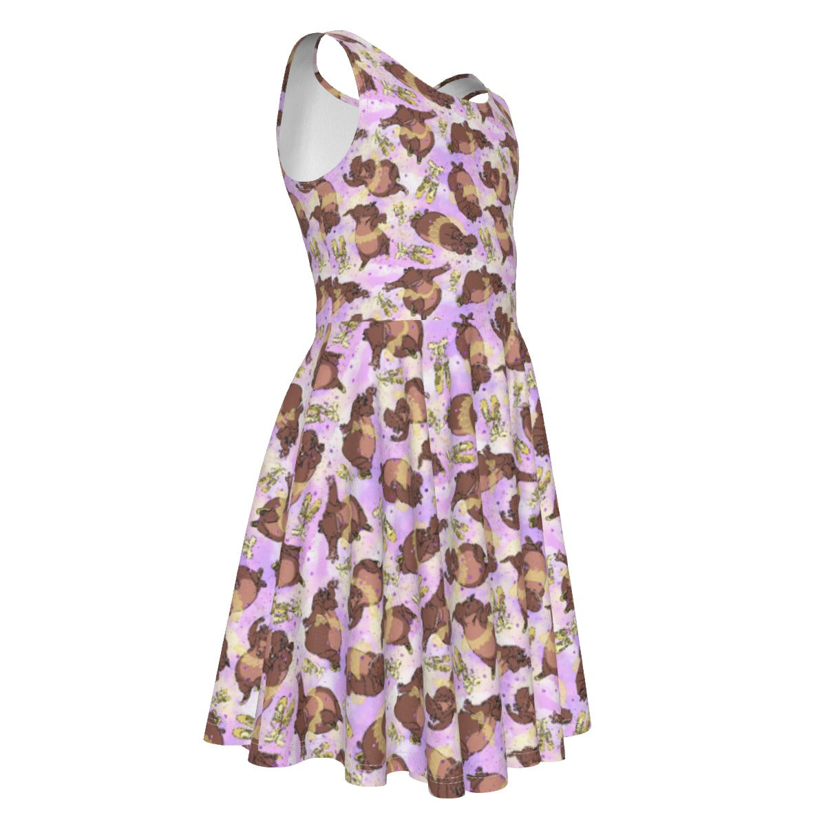 Ballerina Hippos - Kid's Sleeveless Skater Dress