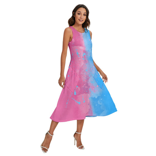 Pink or Blue Fairytale Dress - Women’s Diagonal Pocket Midi Dress