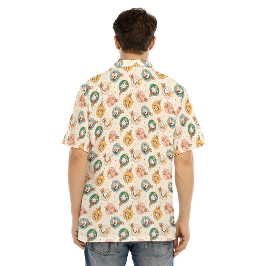 Golden Holiday Baubles - Men's Hawaiian Button Up Shirt