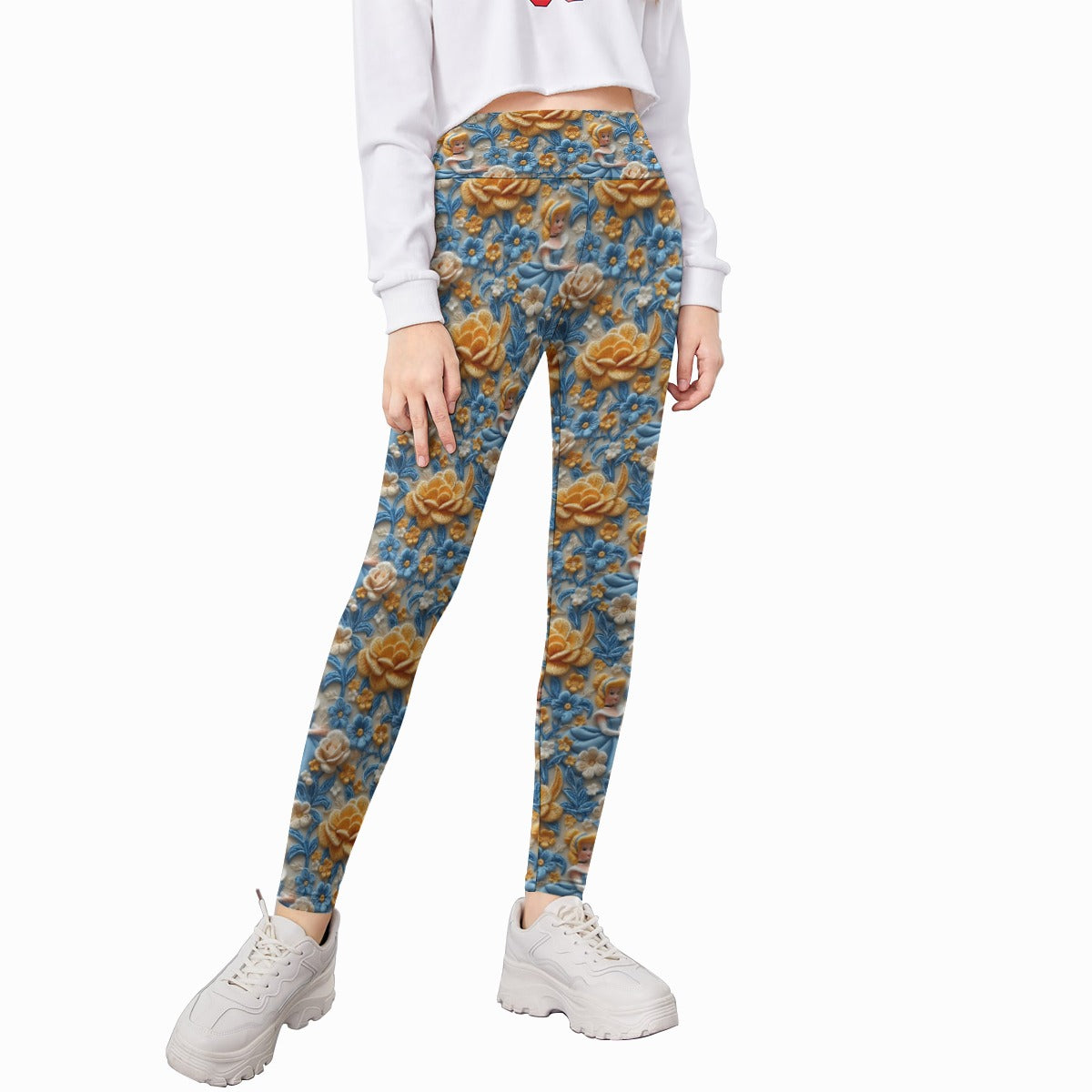 Regal Embroidered Royal Maiden - Kid's Leggings