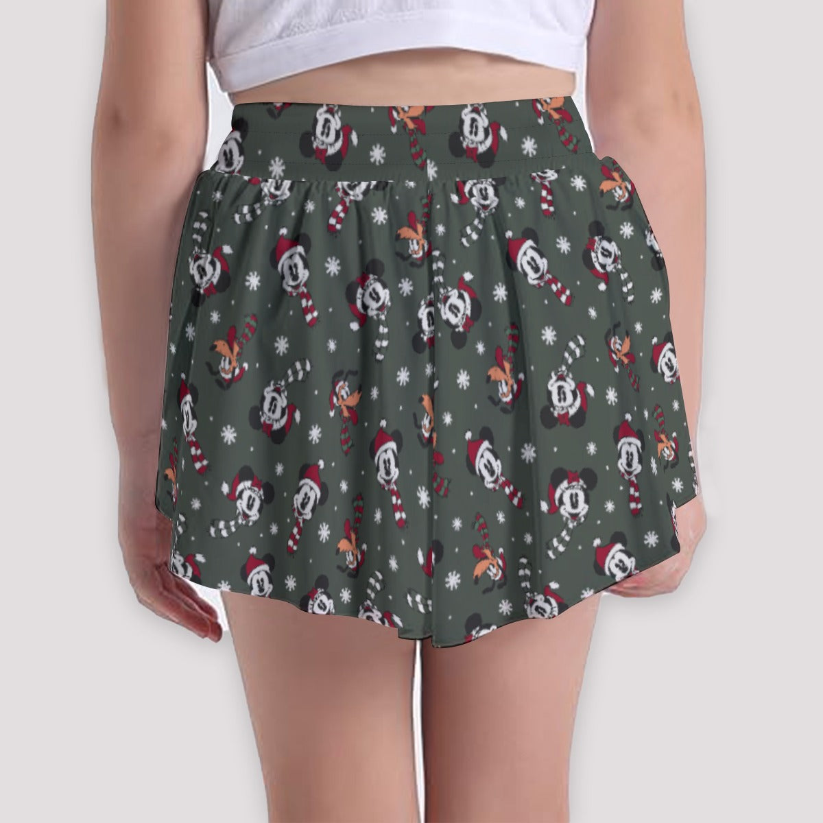 Vintage Holiday Friends - Girls’ Flowy Pocket Shorts