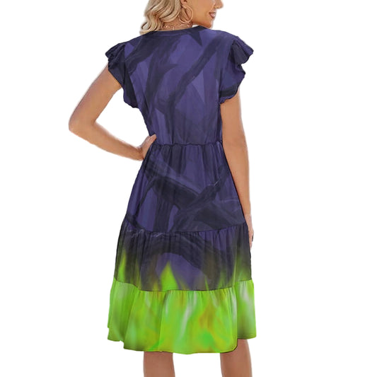 Enchanted Thorn Forest - Women's Tiered Pocket Midi Dress