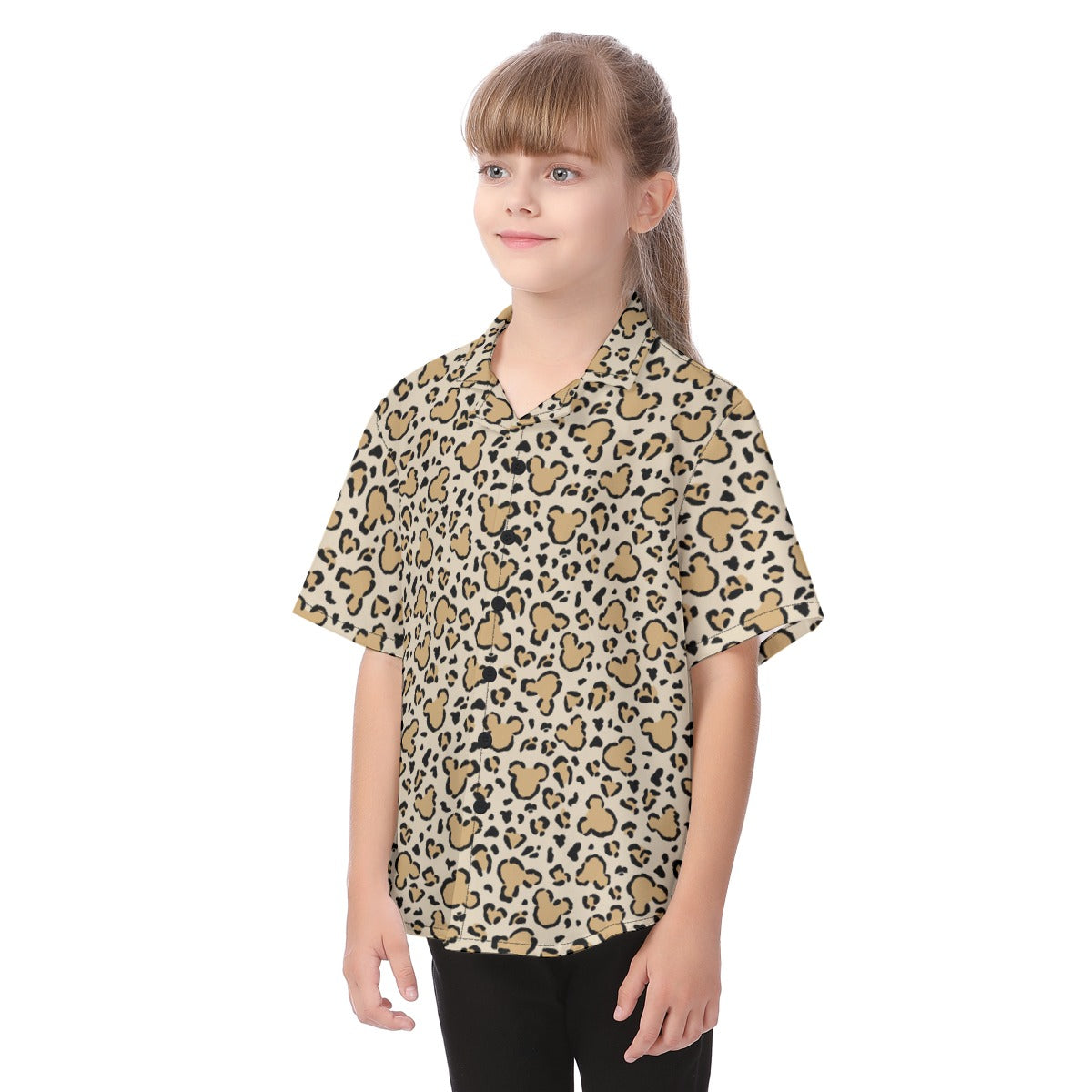 Mouse Ears Animal Print - Kid's Hawaiian Button Up Shirt
