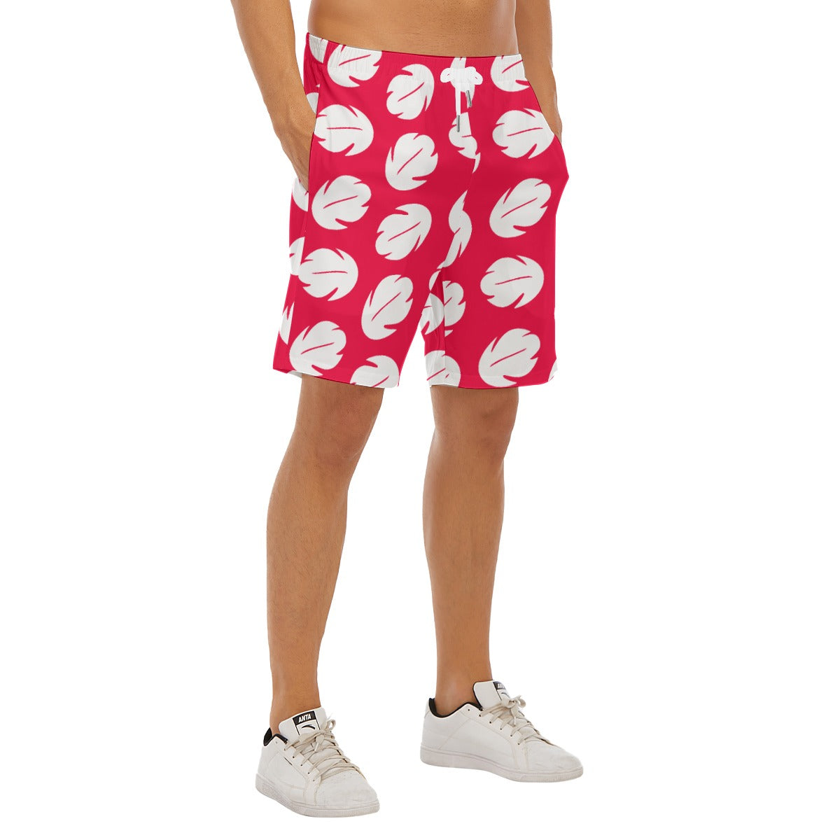 Island Leaf Print - Men’s Pocket Beach Shorts