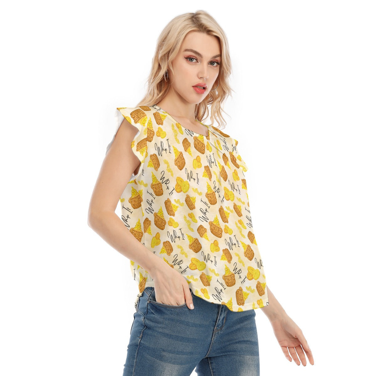Pineapple Whip It! - Women’s Flutter Sleeve Top