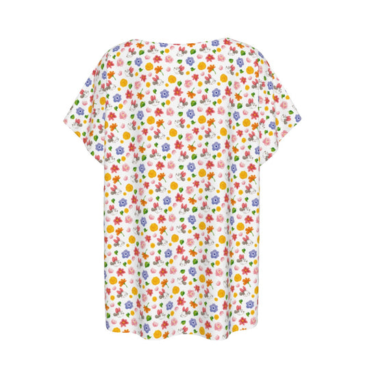 Floral Friends Springtimennie - Women’s Relaxed Fit Scoop Tee