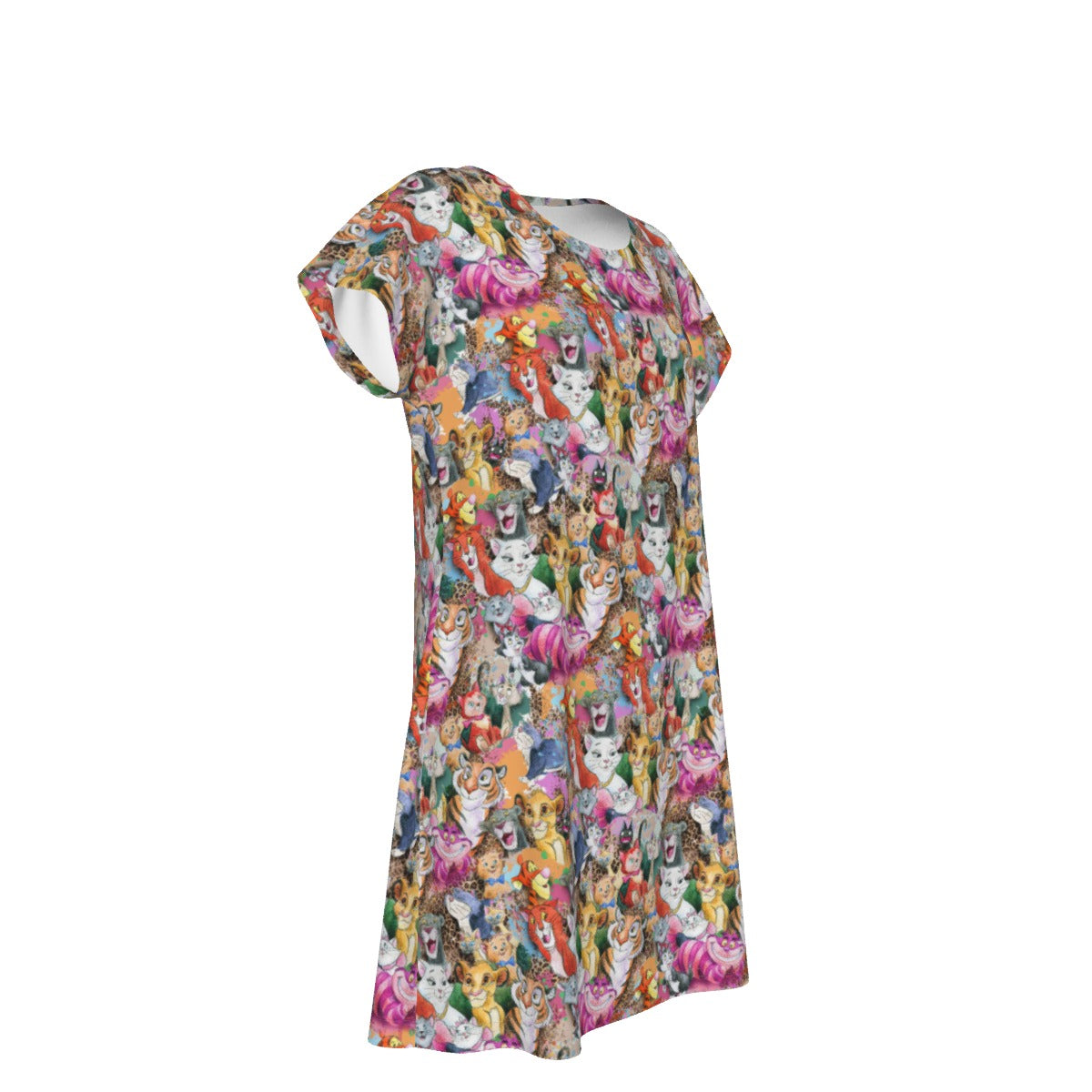 Whimsical Storybook Cats - Women's T-Shirt Dress