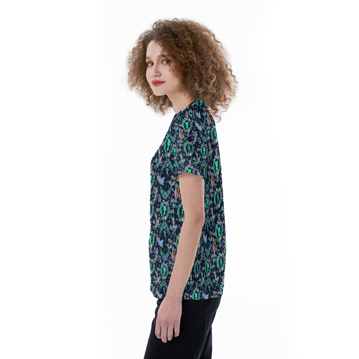 Garden Whimsy - Neverland Flight - Women's Short Sleeve V-Neck T-Shirt