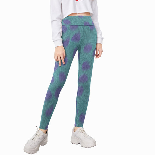 Turquoise Monster Spots - Kid's Leggings