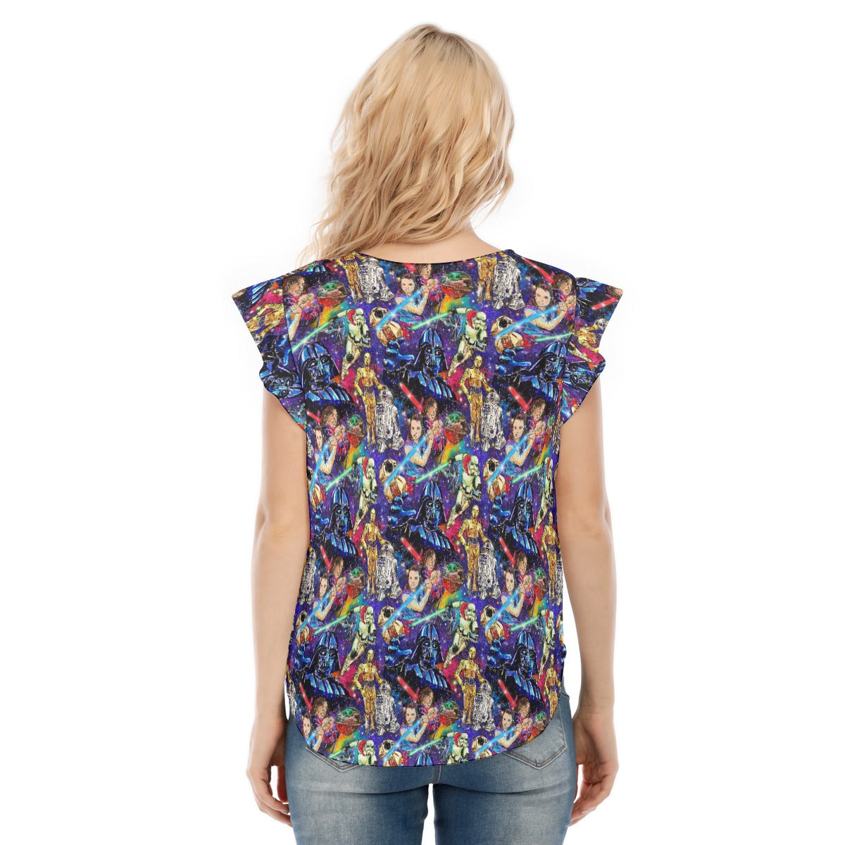 Galaxy Saga - Women’s Flutter Sleeve Top