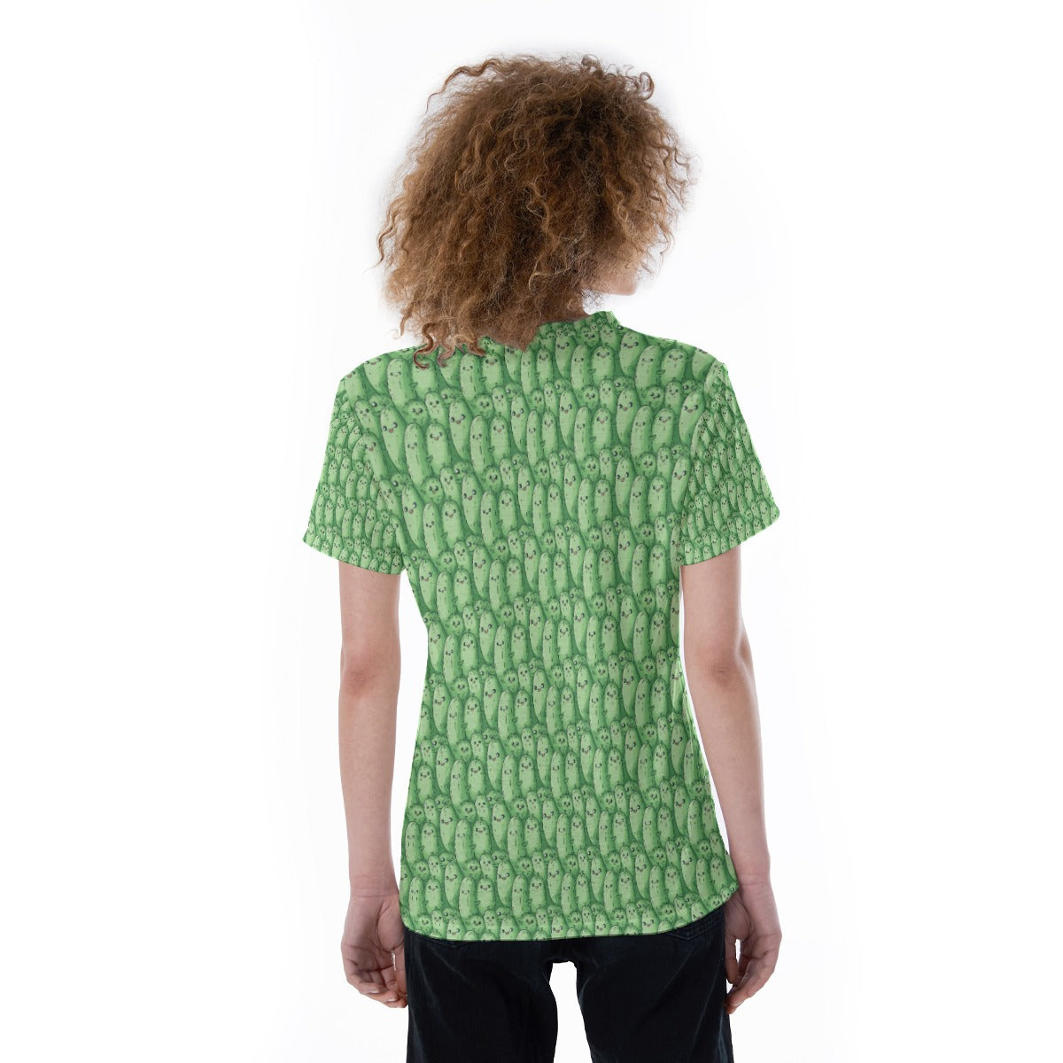 Kawaii Pickle Party - Women's Short Sleeve V-Neck T-Shirt