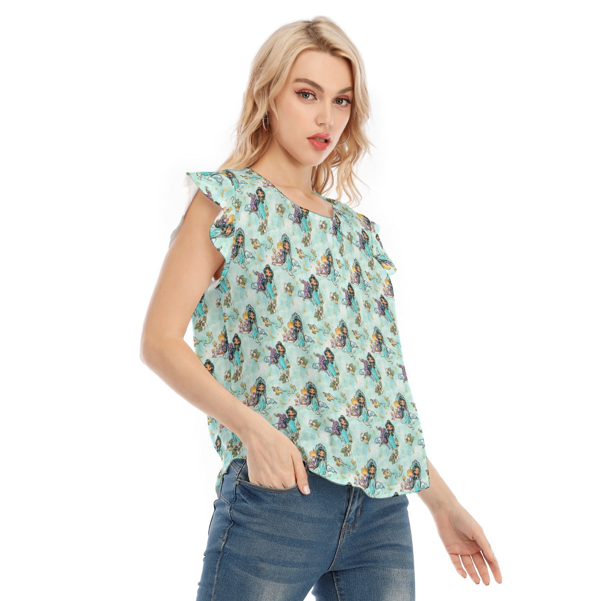 Whimsical Desert Princess - Women’s Flutter Sleeve Top