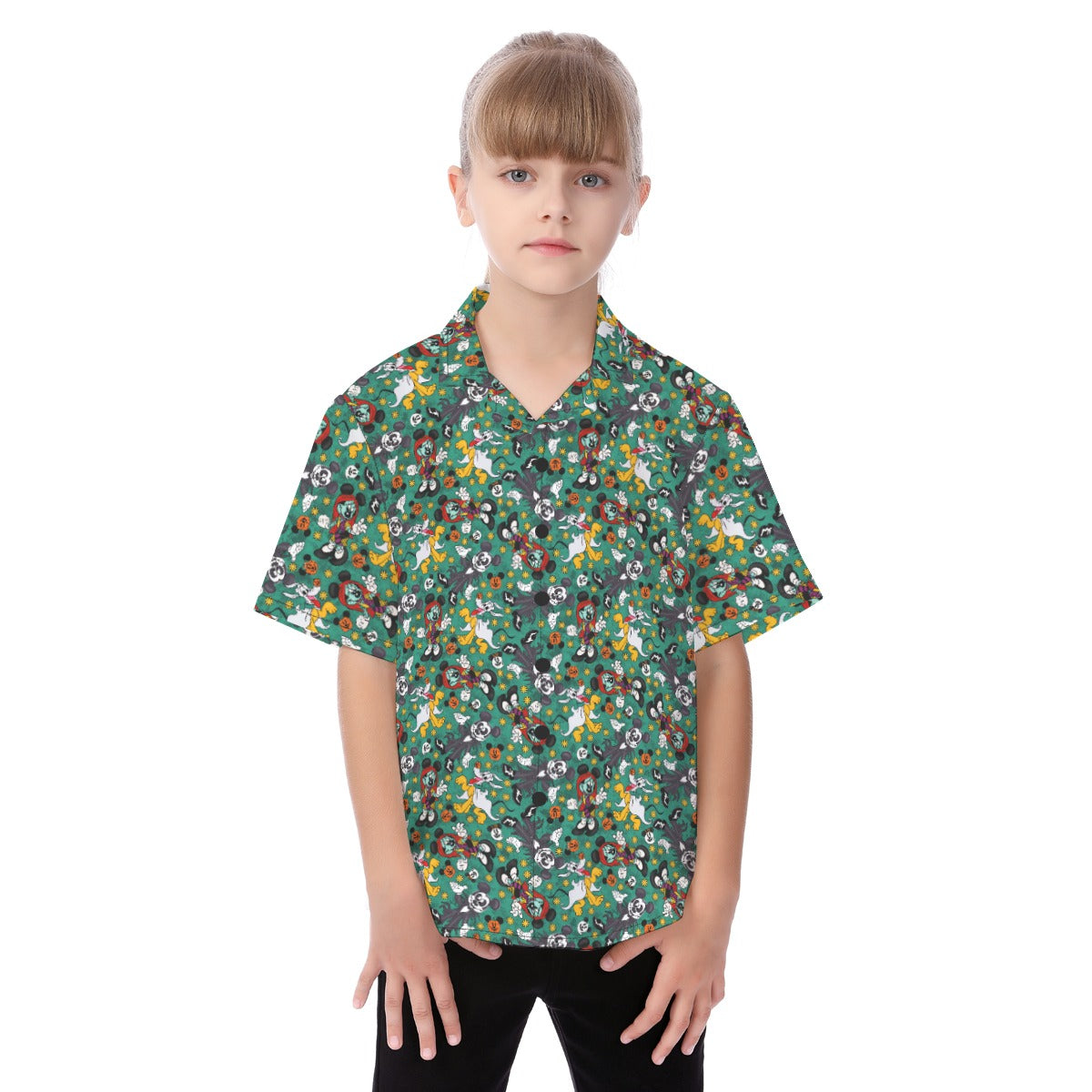 Beloved Couple as Spooky Pairp; Sally - Kid's Hawaiian Button Up Shirt
