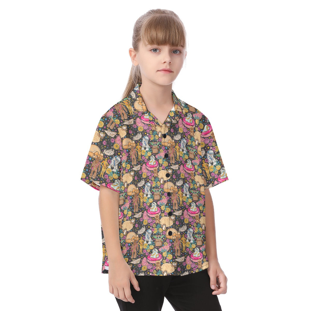 Tropical Space Squad - Kid's Hawaiian Button Up Shirt