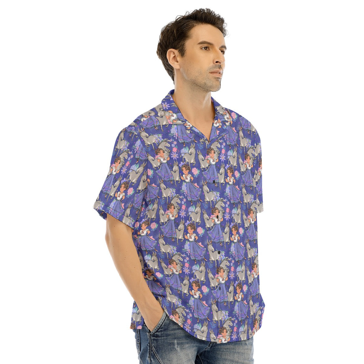 Whimsical Strong Heroine - Men's Hawaiian Button Up Shirt