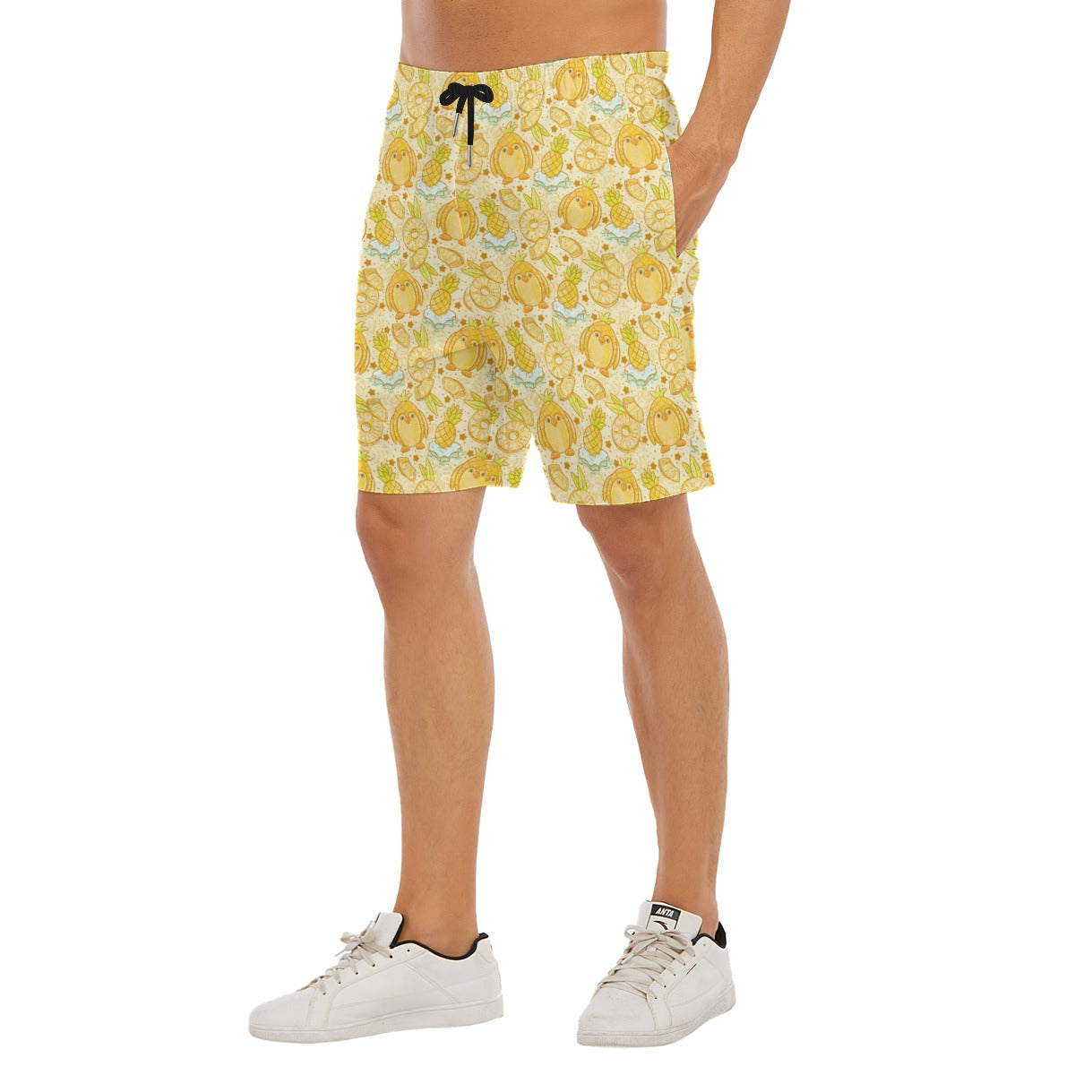 Fruitimals - Pineapple Penguins - Men’s Pocket Beach Shorts