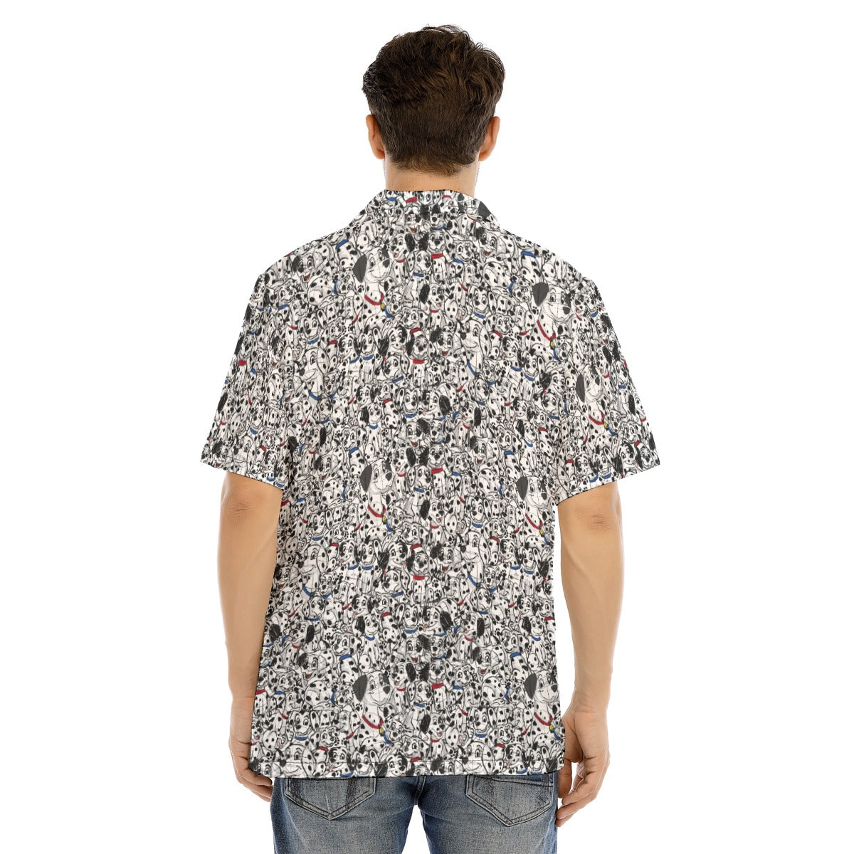 Sketchy Spotted Puppies - Men's Hawaiian Button Up Shirt