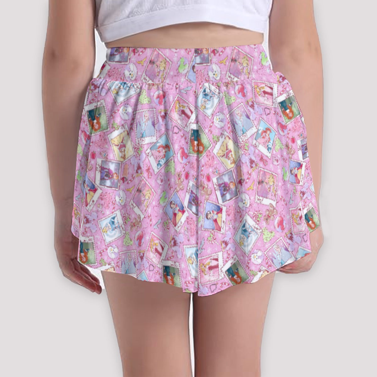 Holiday Winter Princess Christmas Snapshots - Girls’ Flowy Pocket Shorts