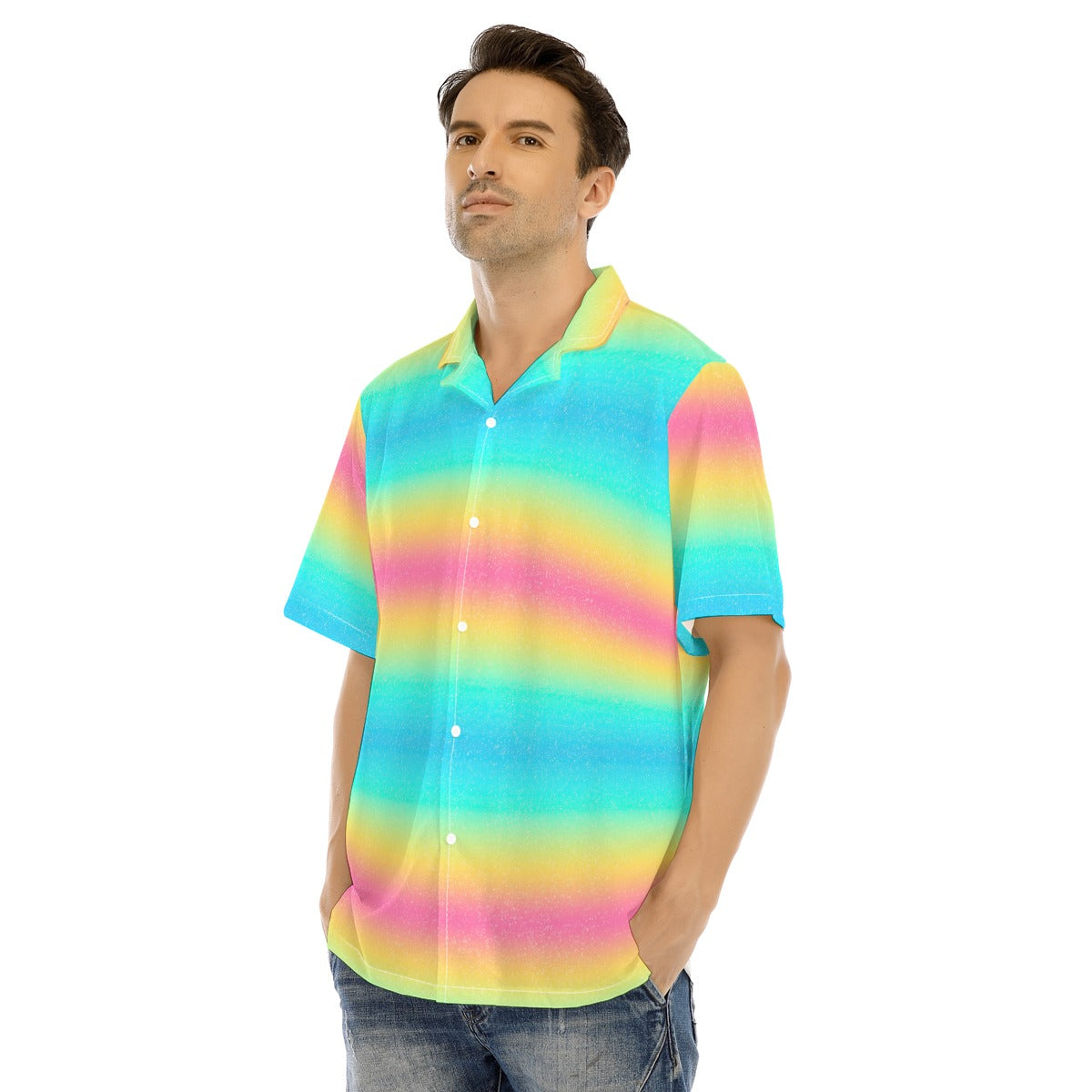 Rainbow Ombre - Men's Hawaiian Button Up Shirt