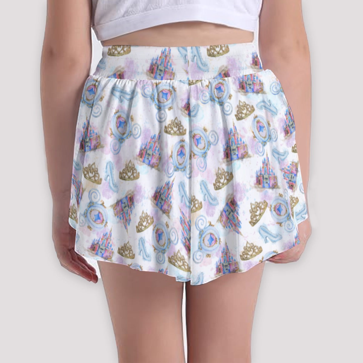 Watercolor Fairytale Fantasy - Girls’ Flowy Pocket Shorts