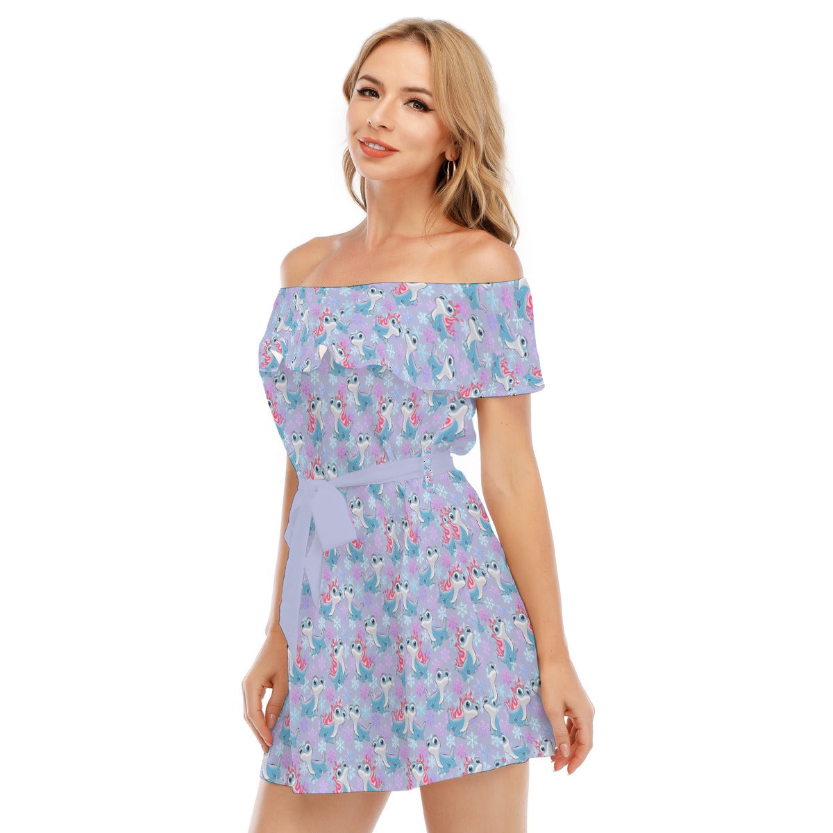 Bruni the Fire Spirit - Women's Off-shoulder Ruffle Dress