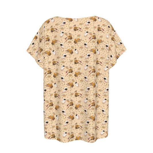 Botanical Robot Love Story - Women’s Relaxed Fit Scoop Tee