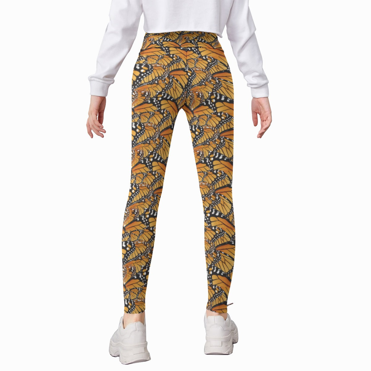Animal Print - Monarch Butterfly - Kid's Leggings