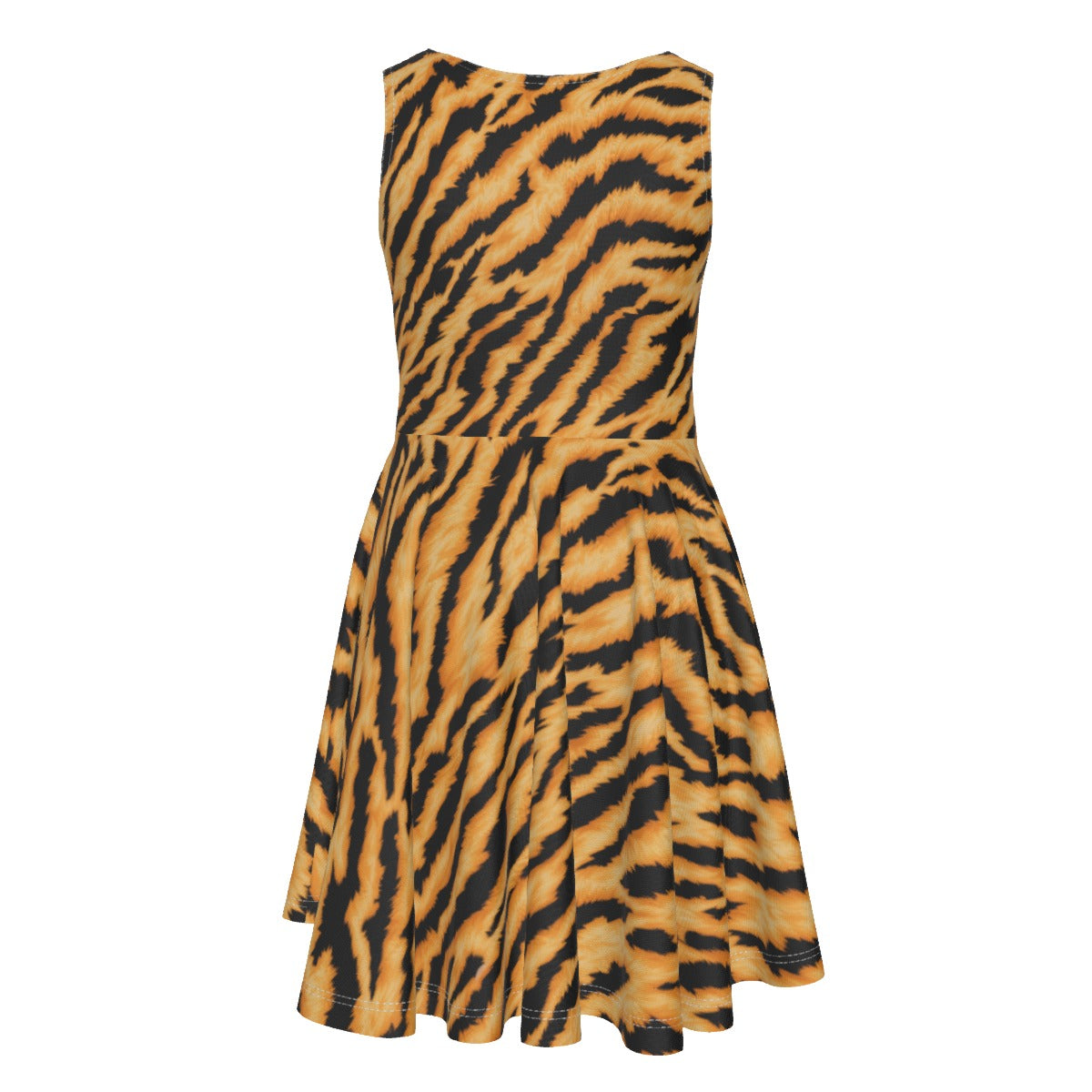 Animal Print - Tiger - Kid's Sleeveless Skater Dress