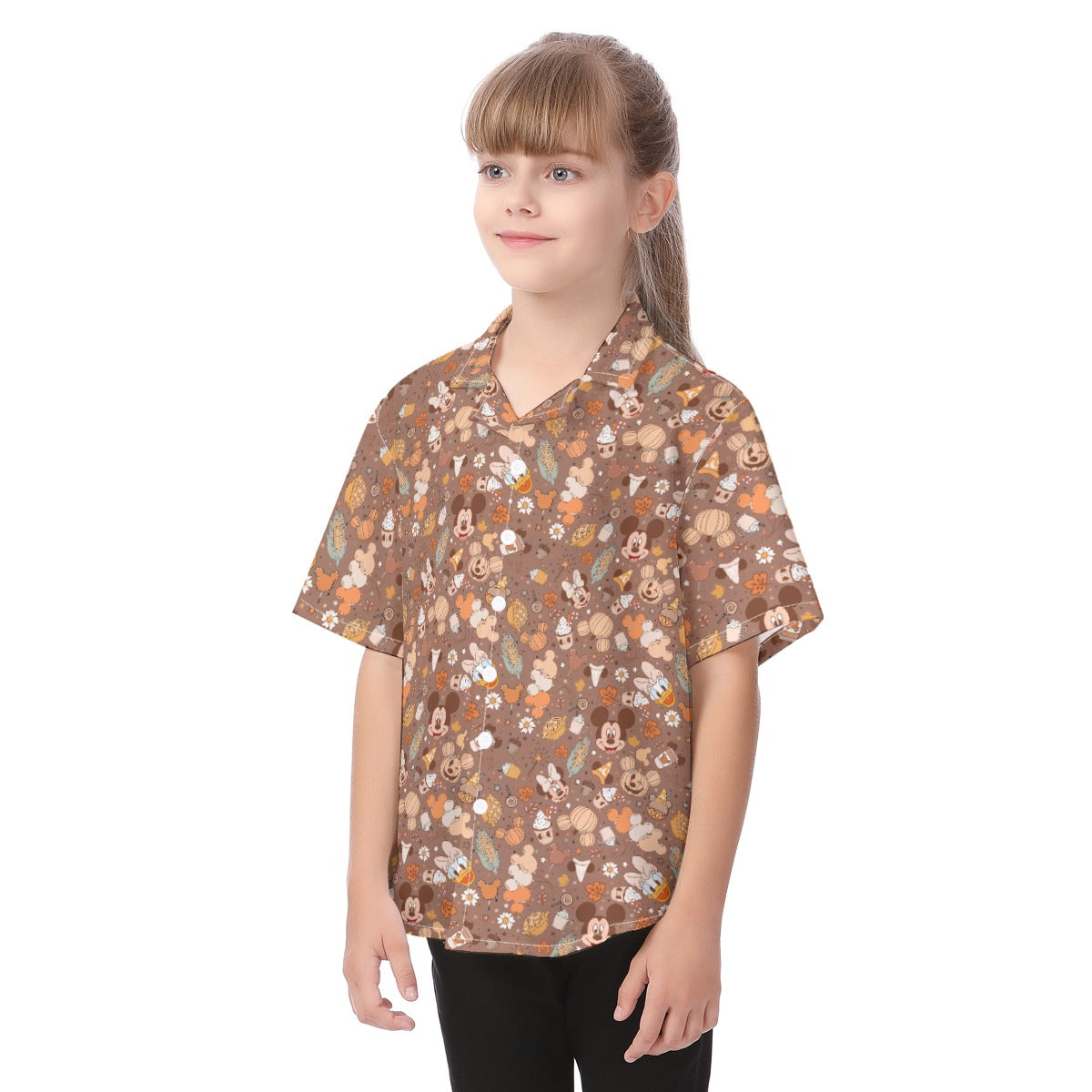 Pumpkin Spice Friends FallFall - Kid's Hawaiian Button Up Shirt