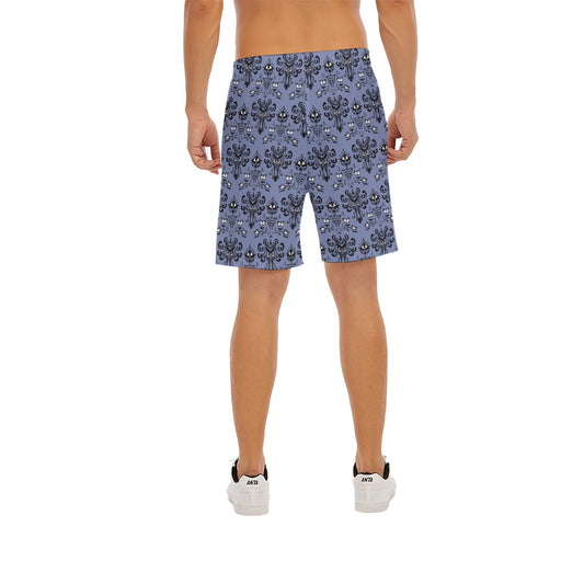 Spooky Mansion Wallpaper- Men’s Pocket Beach Shorts