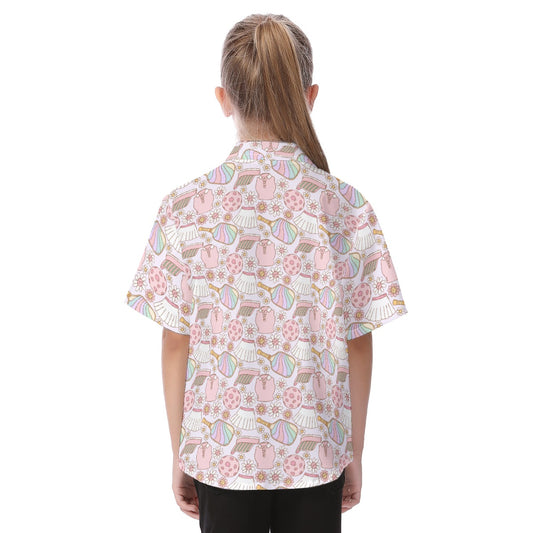 Rainbow Pickleball - Kid's Hawaiian Button Up Shirt