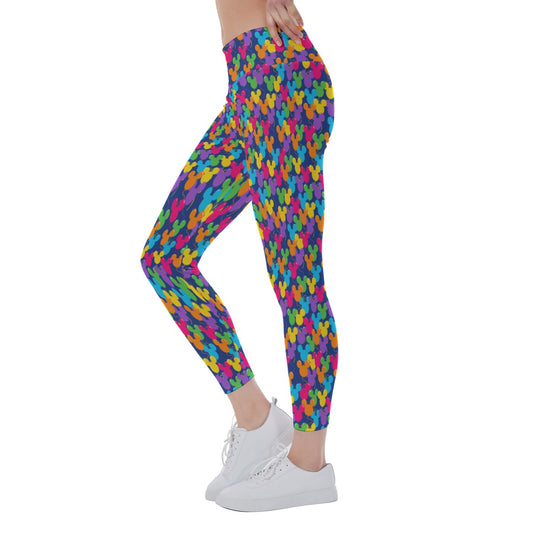Bright Mouse Ear Balloons - Women's Yoga Leggings