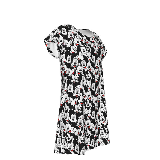 Many Faces of Classic Mouse - Women's T-Shirt Dress