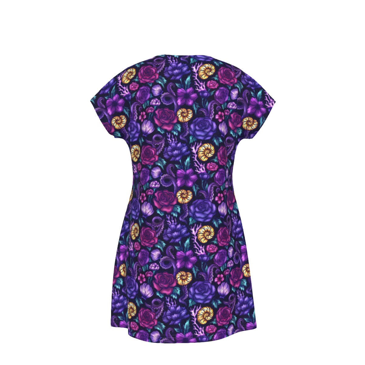 Fairytale Florals – Dark Sea Witch - Women's T-Shirt Dress