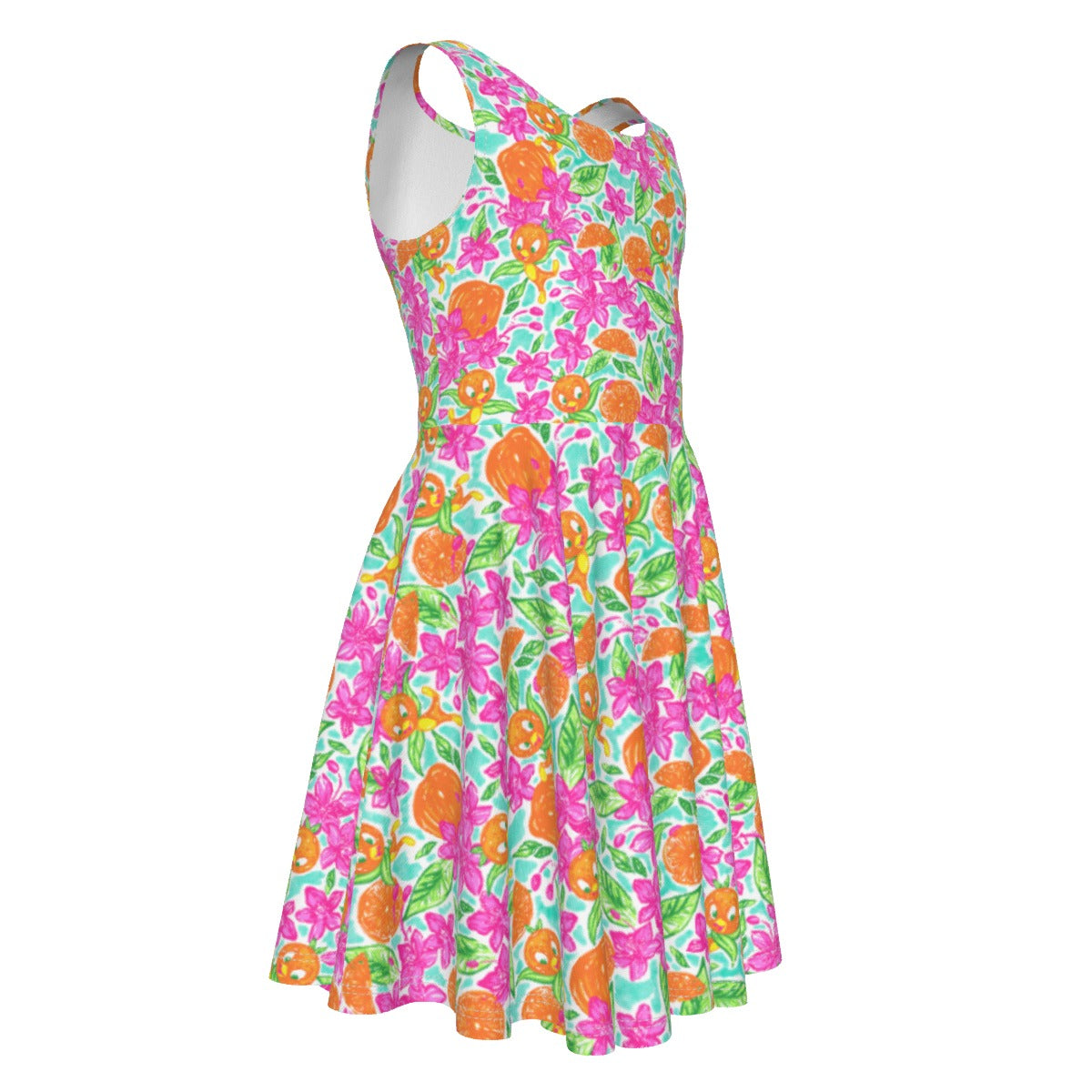 Tropical Citrus Bloom - Kid's Sleeveless Skater Dress