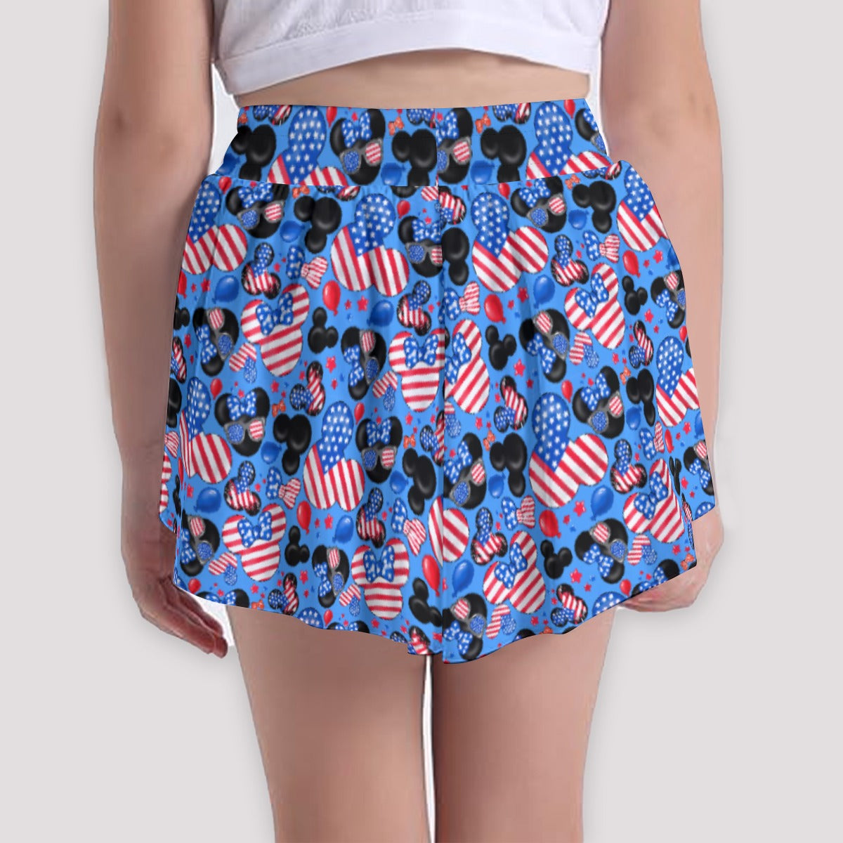 Mouse Fourth of July Celebration - Girls’ Flowy Pocket Shorts