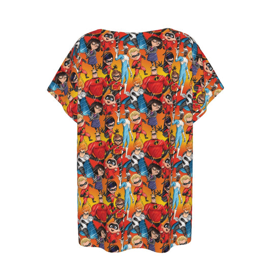 Super Squad Sketched - Women’s Relaxed Fit Scoop Tee